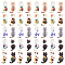 40Pcs 10 Colors Rack Plating Alloy Enamel Pendants, Light Gold, Cat Charm, Mixed Color, 30x15x2mm, Hole: 2mm, 4pcs/color