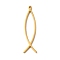 304 Stainless Steel Pendants, Jesus Fish Charm, Golden, 31x8.5x1mm, Hole: 1.2mm
