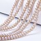 Electroplate Transparent Glass Beads Strands, Pearl Luster Plated, Faceted, Matte, Rondelle, PeachPuff, 2.5x2mm, Hole: 0.4mm, about 199pcs/strand, 13.4 inch(34cm)