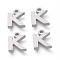 Tarnish Resistant 304 Stainless Steel Pendants, Matte Style, Greek Alphabet, Stainless Steel Color, Letter.K, 9.5x7x1.5mm, Hole: 1.5mm