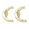 Eco-Friendly Alloy Pendants, Moon, Golden, 24x16.5x3mm, Hole: 1.5mm