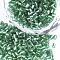 Grade A Glass Seed Beads, Hexagon(Two Cut), Silver Lined, Sea Green, 1.5~2.5x1.5~2mm, Hole: 0.8mm, about 2100pcs/bag, 450g/bag