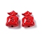 Spray Painted Alloy Bead, Money Bag, Crimson, 10x8x4.5mm, Hole: 1.4mm