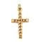 304 Stainless Steel Pendants, with Jump Ring, Cross Charm, Golden, 28x15.5x2mm, Hole: 4.5mm