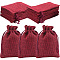 Beebeecraft 16Pcs Jewelry Burlap Bags Polyester Dark Red Colors Drawstring Pouch Linen Gift Bags for Jewelry Wedding Favors Present and DIY Craft (5.5