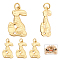 Beebeecraft 50Pcs/Box Rabbit Easter Bunny Charms 18K Gold Plated Bunny Egg Pendants Jewelry Findings Earrings Necklace Bracelet DIY Craft