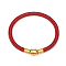 Braided Stainless Steel Wire European Style Bracelets Making, with Real 18K Gold Plated Brass Magnetic Clasp, Long-Lasting Plated, Red, 7-5/8 inch(19.5cm), 5.5mm