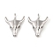 Brass Pendants, Cadmium Free & Nickel Free & Lead Free, Cow, Real Platinum Plated, 16.5x13x3.5mm, Hole: 2.5x2mm