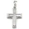 Brass Pendants with Shell, Cadmium Free & Lead Free, Cross, Platinum, 21x14.5x4mm, Hole: 3.5x6mm