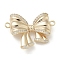 Brass Micro Pave Clear Cubic Zirconia Connector Charms, Cadmium Free & Nickel Free & Lead Free, Butterfly, Real 18K Gold Plated, 18.5x24x5mm, Hole: 1.5mm