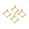 Ion Plating(IP) 304 Stainless Steel Open Back Bezel Pendants, For DIY UV Resin, Epoxy Resin, Pressed Flower Jewelry, Rhombus, Real 24K Gold Plated, 34x31x3mm, Hole: 2mm