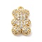 Brass Micro Pave Cubic Zirconia Pendants, Lead Free & Cadmium Free, Long-Lasting Plated, Bear Charm, Real 18K Gold Plated, 14x9x3mm, Hole: 1.2mm