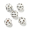 Printed Wood European Beads, Round with Bees Pattern, White, 15.5~16mm, Hole: 4~4.5mm