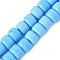Handmade Lampwork Beads Strands, Rondelle, Light Sky Blue, 7.5x5.5mm, Hole: 1.5~1.8mm, about 40pcs/strand, 9.35''(23.75cm)
