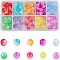Transparent Crackle Acrylic Beads, Round, Two Tone, Mixed Color, 10mm, Hole: 2mm, 10 colors, 18pcs/color, 180pcs