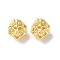 Brass Bead Rhinestone Settings, Cadmium Free & Nickel Free & Lead Free, Lion, Real 18K Gold Plated, Fit For 1.2mm Rhinestone, 10x9x9mm, Hole: 1.8mm