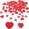FINGERINSPIRE 100 Pcs Red Heart Iron on/Sew Appliques 2 style Mini Heart Patches for Clothing Heart Shape Embroidered Patches Red Decoration Patches for Clothes Dress Hat Pants Shoes