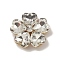 Alloy Cabochons, with Glass Rhinestone, Ligh Gold, Flower, Clear, 19x19x5.5mm