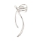 925 Sterling Silver Pendants, Bowknot Charms, Silver, 36x13.5x6mm, Hole: 3.5mm