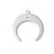 Brass Pendants, Moon Charms, 925 Sterling Silver Plated, 19x18x1mm, Hole: 1.2mm