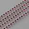 Brass Rhinestone Strass Chains, Cadmium Free & Lead Free, with Spool, Rhinestone Cup Chain, about 2880pcs Rhinestone/bundle, Grade A, Silver Color Plated, Siam, 2mm, about 10yards/roll