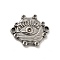 Tarnish Resistant 304 Stainless Steel Connector Rhinestone Settings, Evil Eye, Stainless Steel Color, Fit for 1mm and 1.6mm Rhinestone, 16x19x3mm, Hole: 1.6mm