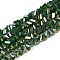 Electroplate Opaque Glass Beads Strands, Triangle, AB Color Plated, Faceted, Dark Green, 3~3.5x4~4.5x4~4.5mm, Hole: 0.8mm, about 121~131pcs/strand, 14.37~15.35 inch(36.5~39cm)