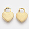 304 Stainless Steel Pendants, Heart Lock, Golden, 20x15x3mm, Hole: 5x5mm