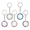 Gemstone Pendants Keychain, with Iron Clasp Finding, Ring with Star, 85~90mm