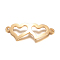 201 Stainless Steel Links connectors, Heart to Heart, Golden, 31.5x12.5x1mm, Hole: 1.5mm