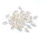 Transparent Glass Pendants, Leaf, Gold Inlay Color, Clear, 18x11x3mm, Hole: 1.2mm
