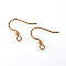 304 Stainless Steel Earring Hook Findings, Ear Wire, with Horizontal Loop, Real 24k Gold Plated, 18x16x0.8mm, 20 Gauge, Hole: 2.5mm