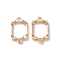 Rectangle Brass Connector Cabochon Settings, Long-Lasting Plated, Rack Plating, Lead Free & Cadmium Free, Light Gold, 14.5x9x3mm, Hole: 1mm, Inner Diameter: 9x7.5mm