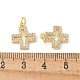 Латунные микропаве прозрачные подвески с фианитом KK-Q031-35G-01-3