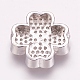 Латунные микро проложить кубического циркония бусы ZIRC-E119-81-3
