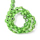 Ручной сглаза Lampwork плоские круглые пряди шарик LAMP-L058-8mm-02-3
