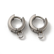 Фурнитура для сережек-колец huggie hoop из нержавеющей стали 201 STAS-A167-01R-P