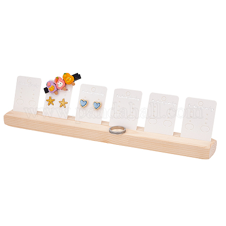 Деревянные подставки для карточек для ювелирных изделий ODIS-WH0027-045-1