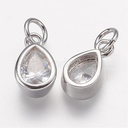 Латунь микро проложит класс Aaa кубического циркония подвески ZIRC-K059-03P-NR-1