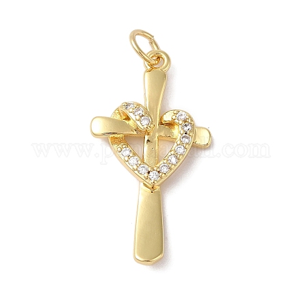 Подвески из латуни и прозрачного циркония с покрытием стойки KK-L216-055G-1