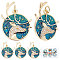 6Pcs Rack Plating Brass Micro Pave Cubic Zirconia Pendants, Cadmium Free & Lead Free & Nickle Free, with Enamel and Jump Ring, Real 18K Gold Plated, Flat Round with Deer, Blue, 25.5x21x3mm, Jump Ring: 5x0.6mm, Inner Diameter: 3.5mm