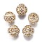 Handmade Indonesia Beads, with Metal Findings, Round, Light Gold, Antique White, 19.5x19mm, Hole: 1mm