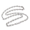 Tarnish Resistant Unisex 304 Stainless Steel Textured Cable Chain Necklaces, with Lobster Claw Clasps, Stainless Steel Color, 28.35 inch(72cm)