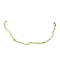 Glass Seed Bead Beaded Flower Necklaces, with 304 Stainless Steel Tail Chains, Stainless Steel Color, Lawn Green, 16.77 inch(42.6cm)