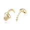 Brass Micro Pave Clear Cubic Zirconia Pendants, Heart, Real 18K Gold Plated, 20x10x10.5mm, Hole: 1mm