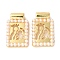 Rack Plating Brass & Acrylic Pearl Pendants, Long-Lasting Plated, Cadmium Free & Lead Free, Rectangle Charms, Human, 16x10x3mm, Hole: 1.9mm