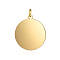 Ion Plating(IP) 304 Stainless Steel Pendants, with Jump Ring, Flat Round Charm, Stamping Blank Tag, Golden, 22.5x20x1.5mm, Hole: 3.5mm