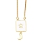 Brass Enamel Pendant Necklaces, Rectangle, Star, 17.72 inch(450mm)