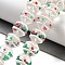 Glass with Enamel Beads Strands, Hand Drawn Beads, Round, Green, 12mm, Hole: 1.5mm, about 30pcs/strand, 13.58''(34.5cm)