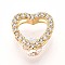 Brass Micro Pave Cubic Zirconia Charms, Heart, Clear, 10x10x4mm, Hole: 5x2mm